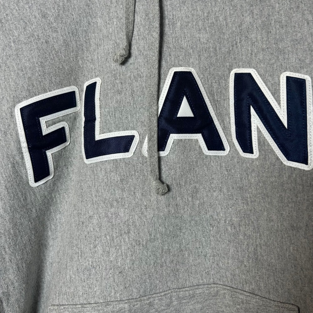 FLAN Hoodie Grey Pullover Long Sleeve Pocket Sweatshirt Size M - Picture 3 of 5